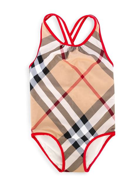 kids burberry swim suit|Burberry swimwear for girls.